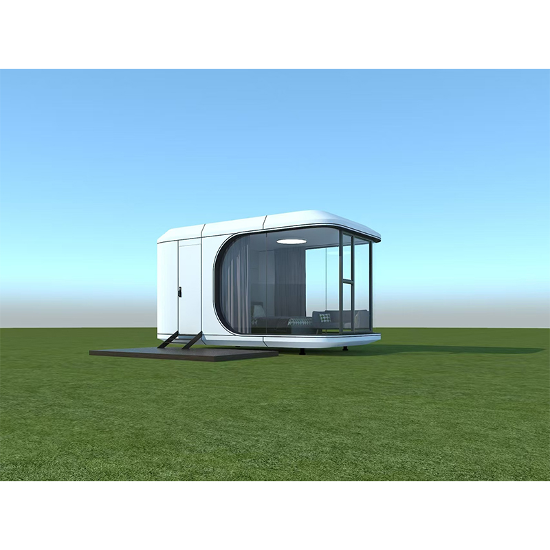 How does the Space Capsule enhance its occupants' visual experience through its curved glass windows?